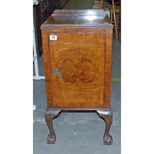 88 - Vintage wooden bedside cabinet - Postage/packing not available.