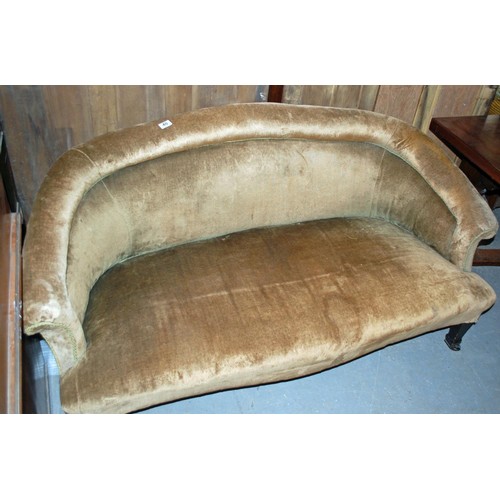 40 - Antique sofa on brass casters - Postage/packing not available.