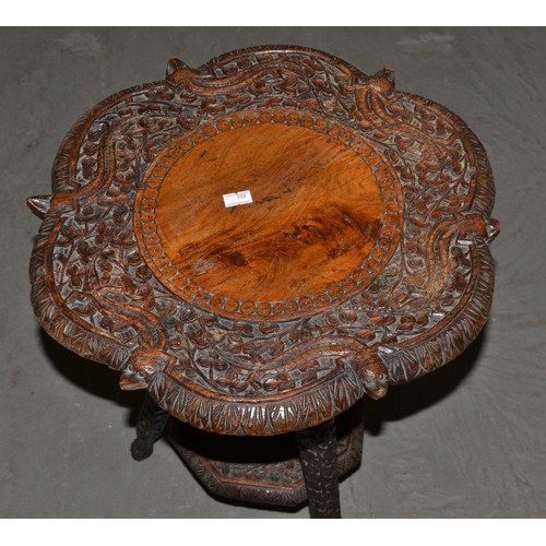 54 - Carved side table - Postage/packing not available.