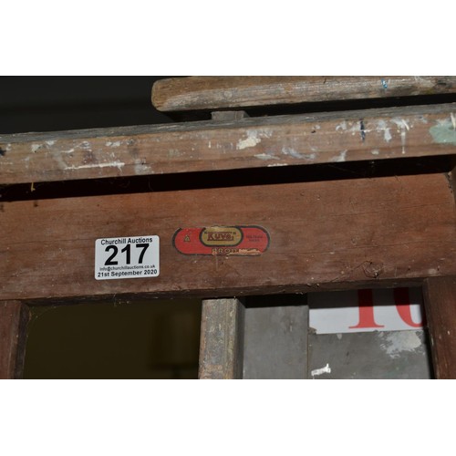 217 - Vintage wooden step ladder - Postage/packing not available.