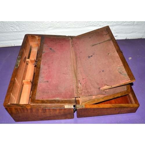 12 - An antique bandware writing slope box - Postage/packing not available.