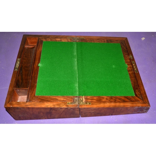 26 - An antique Tumbridgeware writing slope with castle and birds - Postage/packing not available.