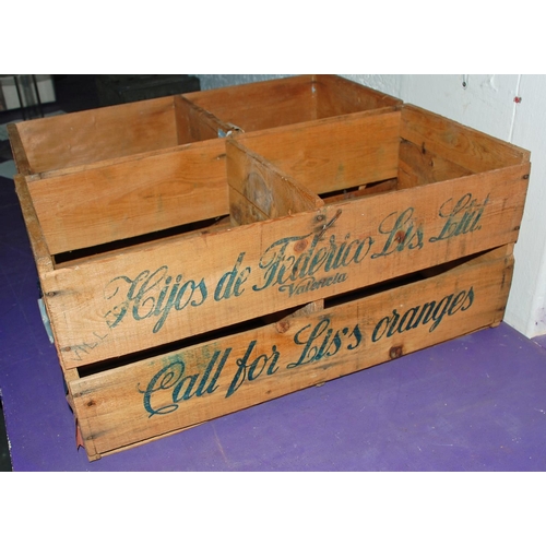 48 - 2 vintage wooden orange boxes - Postage/packing not available.