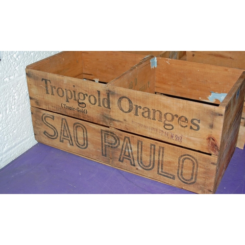 48 - 2 vintage wooden orange boxes - Postage/packing not available.