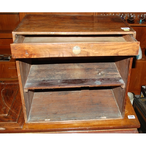 107 - An unusual antique Chinese wooden table cabinet - believed to be c.1900 - Postage/packing not availa... 