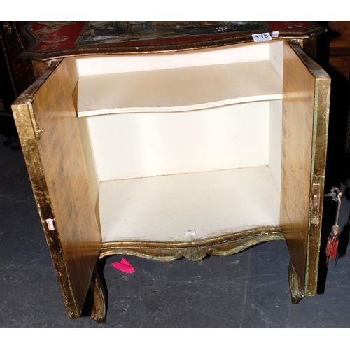 115 - A decorative cabinet with scenes of classical ruins - Postage/packing not available.