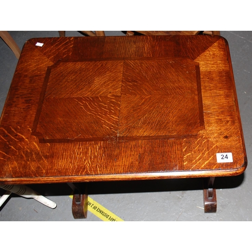 24 - Oak side table - Postage/packing not available.