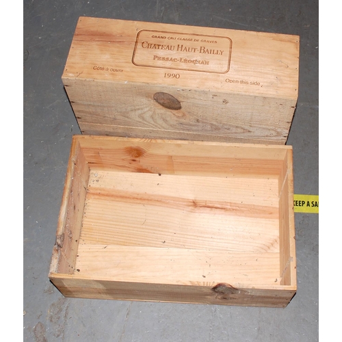 58 - 2 wooden wine boxes - Postage/packing not available.