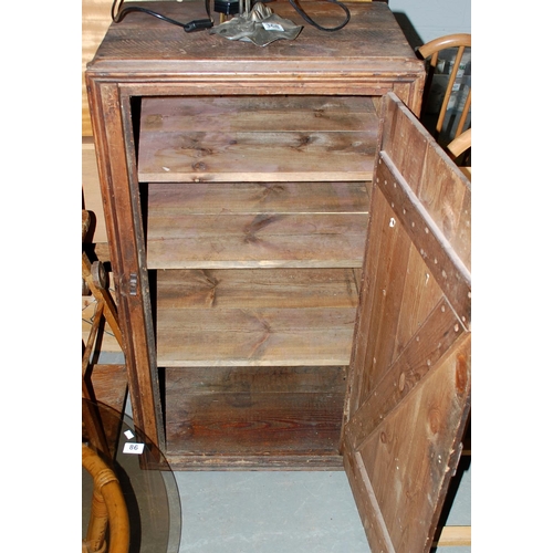 82 - Antique reclaimed timber rustic cupboard - Postage/packing not available.