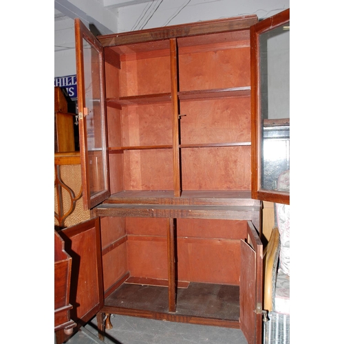 99 - Glazed bookcase - Postage/packing not available.