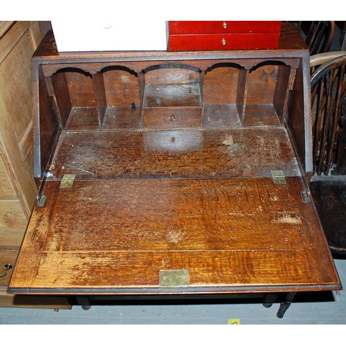 54 - Oak bureau - Postage/packing not available