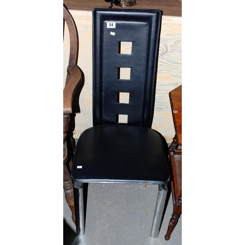 153 - Black and chrome chair - Postage/packing not available