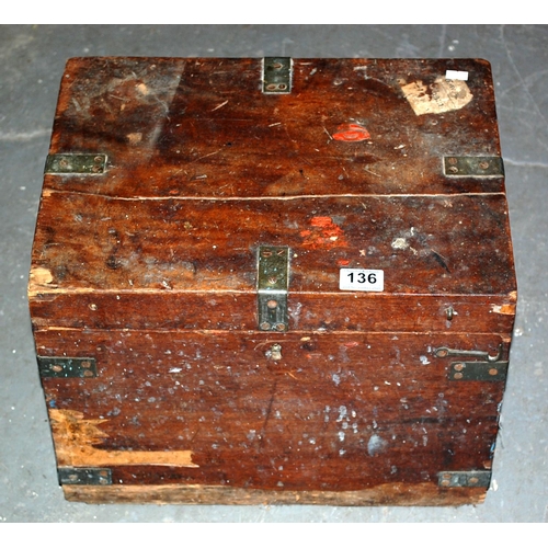 345 - Antique pine toolbox - Postage/packing not available