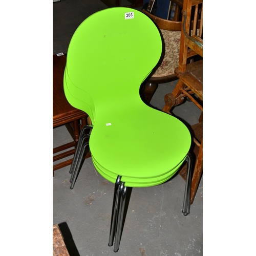 102 - 3 Danerka Rondo green chairs - Postage/packing not available