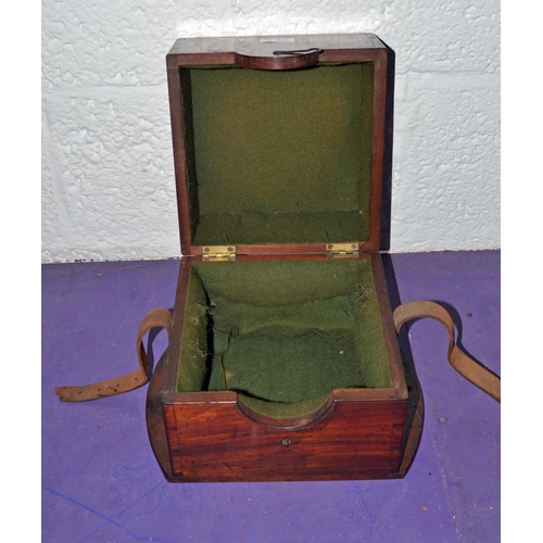 339 - An antique Mahogany box - likely previously containing a Chronograph - Postage/packing not available