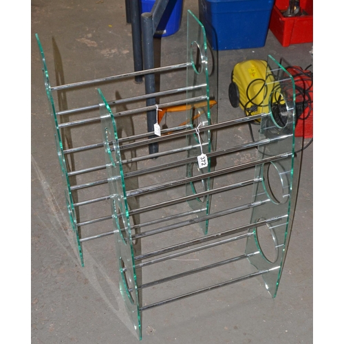 100 - 2 Chrome and Perspex retro style CD racks - Postage/packing not available