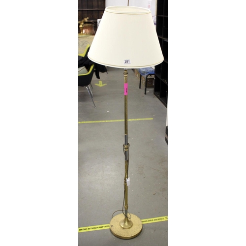 281 - Brass standard lamp - Postage/packing not available