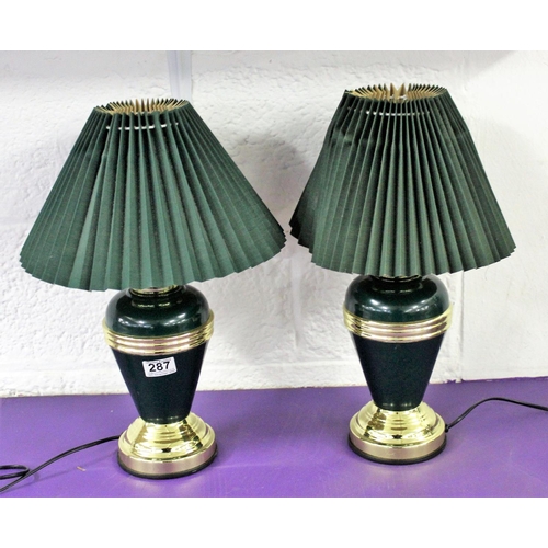 287 - Pair of lamps - Postage/packing not available