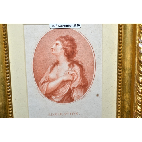 383 - A pair of 18th century prints by Bartolozzi - Admiration & Sincerity in gilt frames