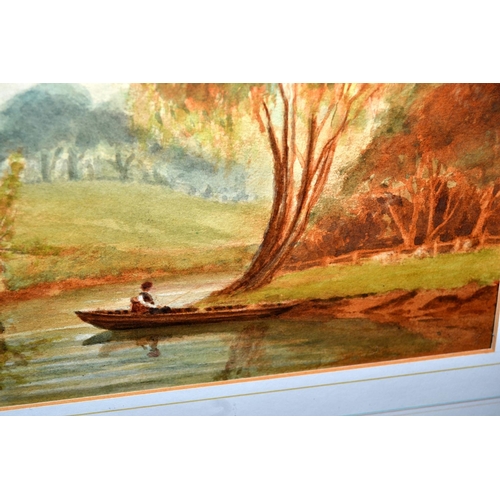 391 - A 20th century watercolour of a river scene by T.B. Macdonald - original labels verso - Postage/pack... 