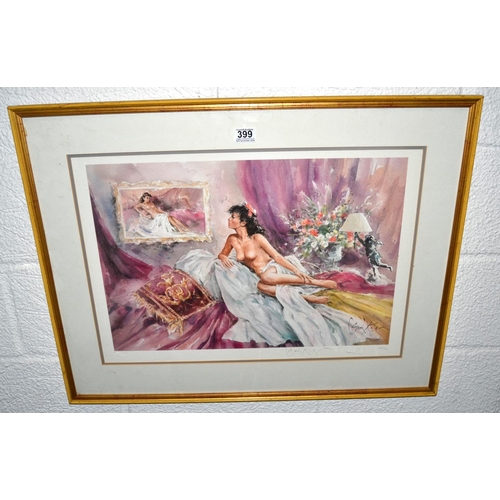 399 - A limited editing print of a nude lady by Gordon King - Postage/ Packing not available