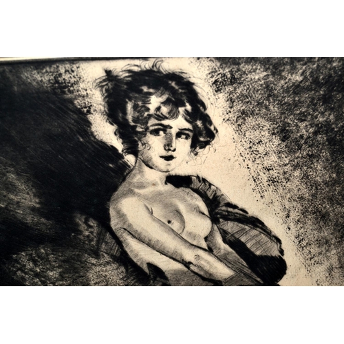 403 - Max Brüning (German 1887 - 1968) etching of a Nude Art Deco period lady - Postage/ Packing not avail... 