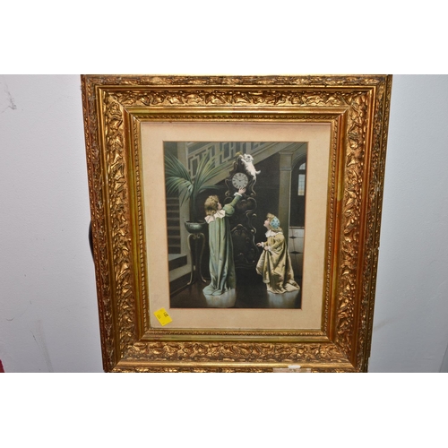 406 - A pair of antique gilt framed classical prints - Postage/ Packing not available