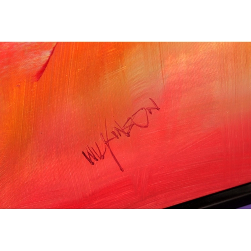 421 - A large Abstract oil on canvas signed (Mandy) Wilkinson - Postage/ Packing not available