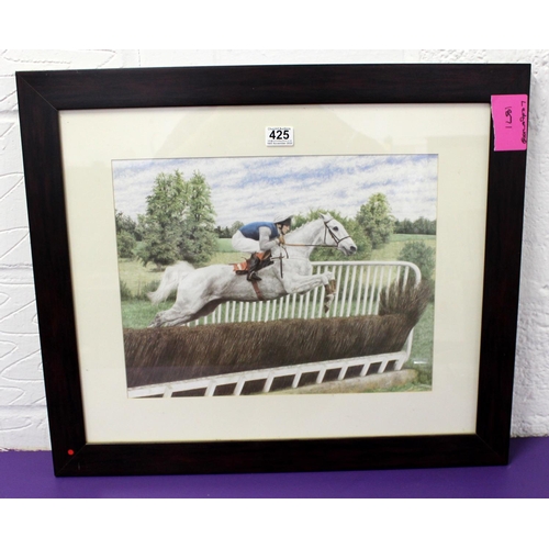 425 - A.J. Gadd - Print of a Horse & Jockey - Postage/ Packing not available