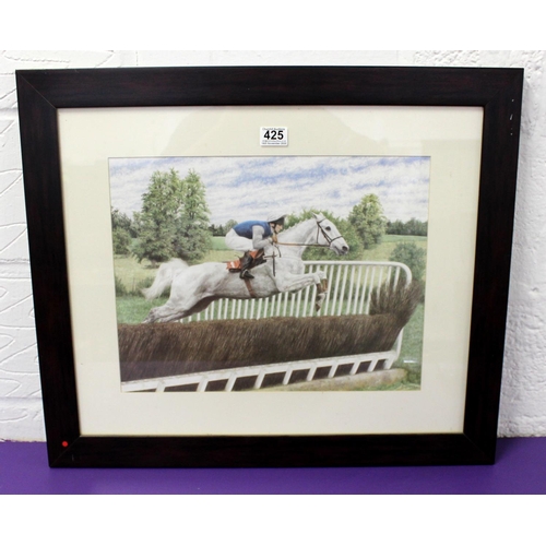 425 - A.J. Gadd - Print of a Horse & Jockey - Postage/ Packing not available