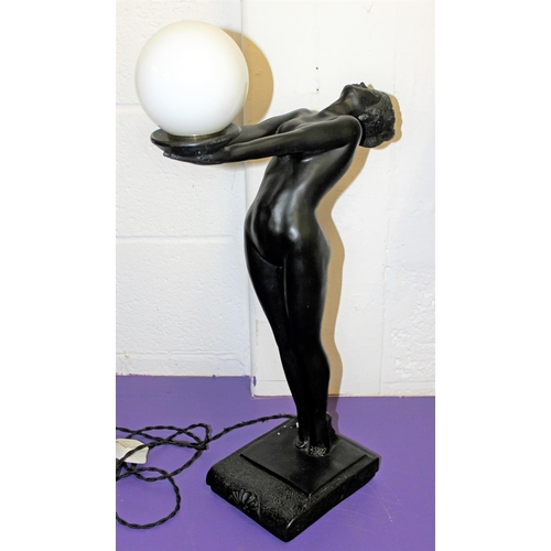 295 - An Art Deco Biba Clarte style lamp formed as a lady - Postage/packing not available