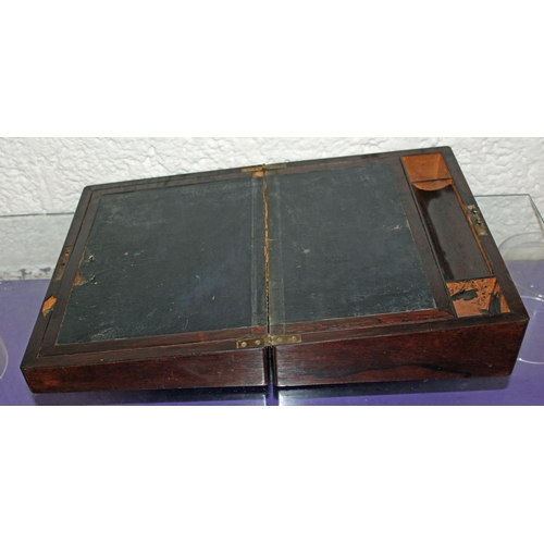 341 - An antique Rosewood writing slope - Postage/packing not available