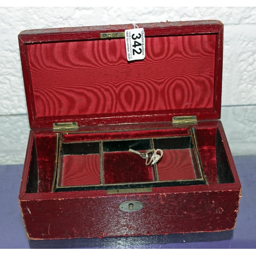 342 - An antique red Moroccan leather jewellery box - Postage/packing not available