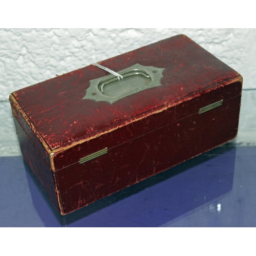 342 - An antique red Moroccan leather jewellery box - Postage/packing not available