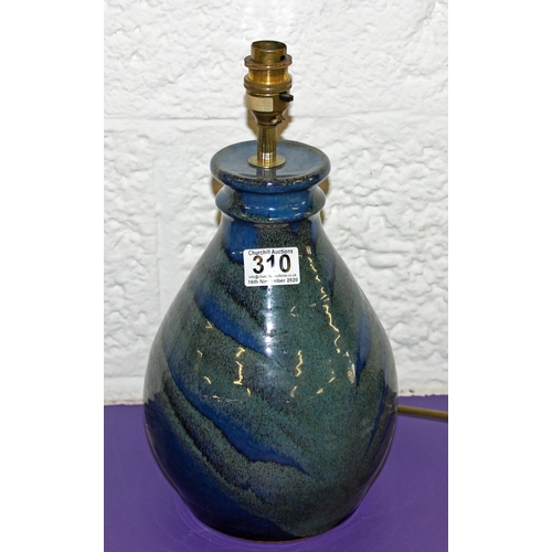 310 - Studio pottery lamp - Postage/packing not available