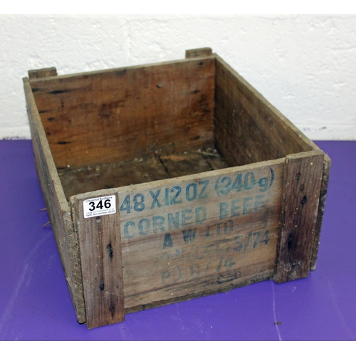 346 - Wooden Corned beef box