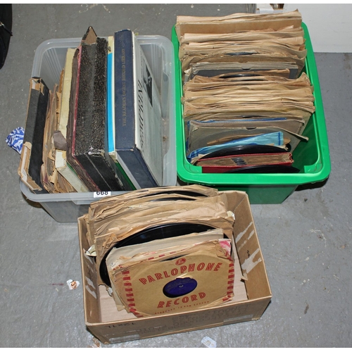 668 - 3 boxes of assorted records - Postage/ Packing not available