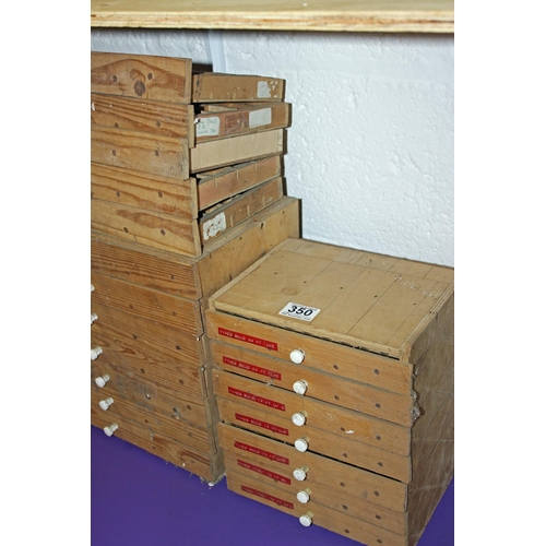 350 - Wooden tabletop printers cabinets/ loose drawers - Postage/packing not available