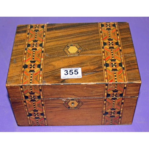 355 - An antique German Bandware wooden box