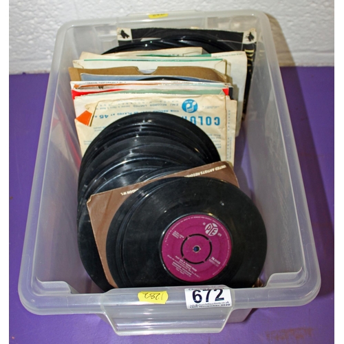 672 - Qty of singles records etc - Postage/ Packing not available