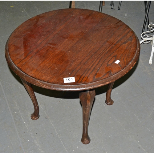 101 - Small oak coffee table - Postage/packing not available