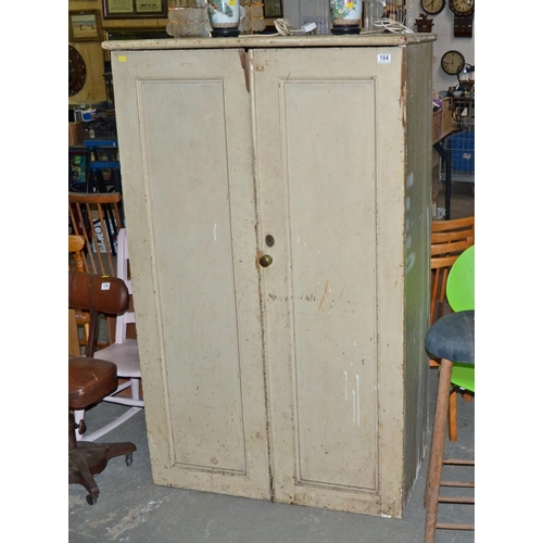 104 - Victorian painted pine pantry cupboard - Postage/packing not available