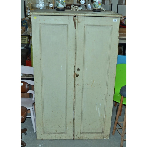 104 - Victorian painted pine pantry cupboard - Postage/packing not available