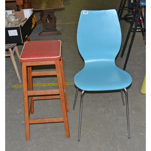 145 - Chair and stool - Postage/packing not available