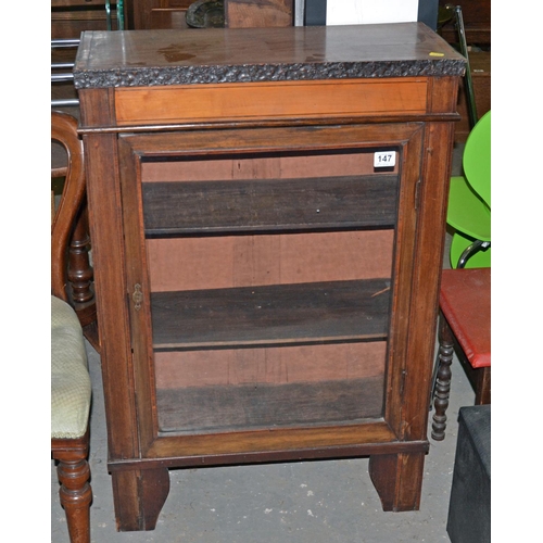 147 - Glass fronted display cabinet - Postage/packing not available