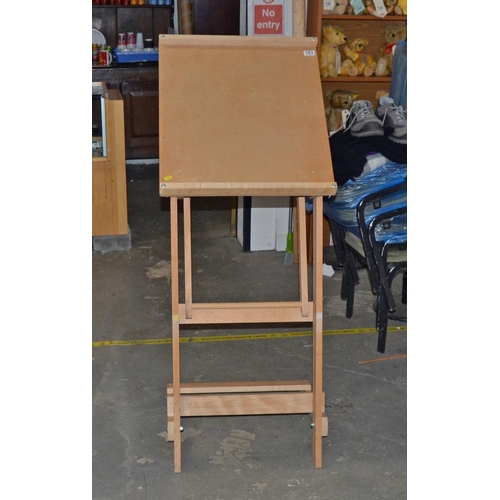 163 - Wooden converting artists table/ easel - Postage/packing not available