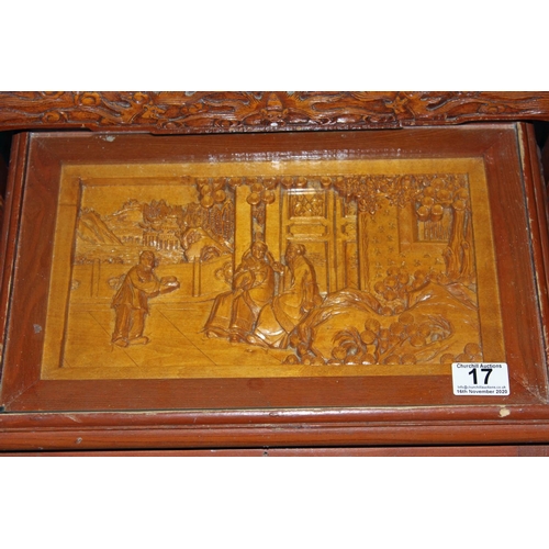 17 - A nest of 3 carved Oriental tables - Postage/packing not available