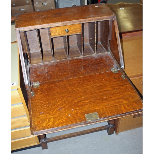 30 - Oak bureau - Postage/packing not available