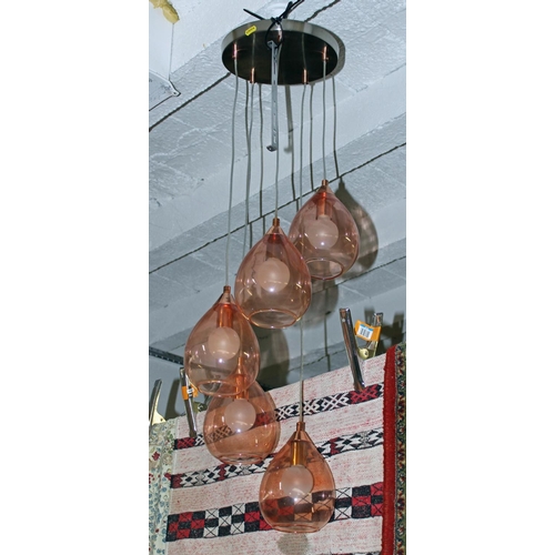 301 - A 5 pendant retro style light fitting - Postage/packing not available