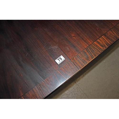 75 - A large Georgian style mahogany twin pedestal dining table with 2 leaves - Postage/packing not avail... 